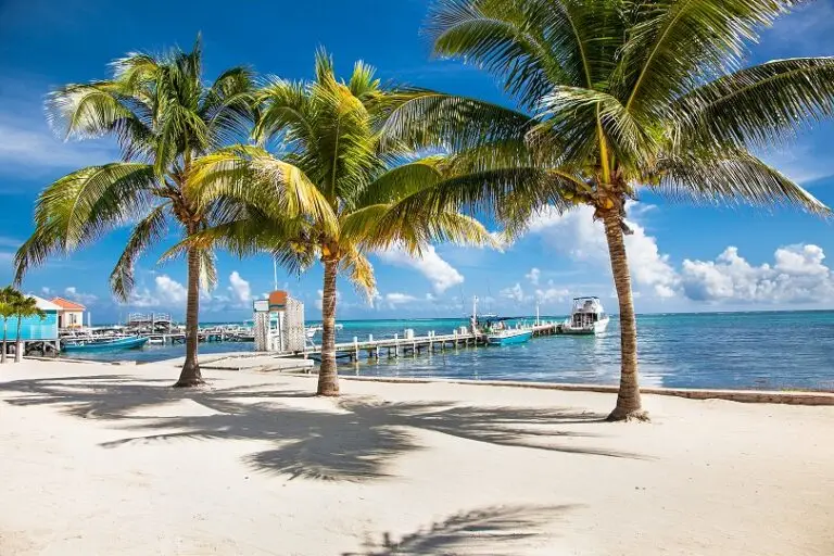 Beautiful  caribbean sight with turquoise water in San Pedro, Be